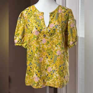 Old Navy Yellow Floral Blouse